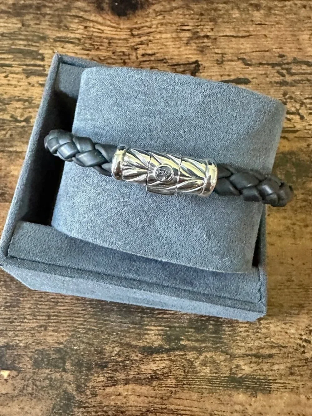 David Yurman Chevron Bracelet in Black Rubber - 8mm - 8.75